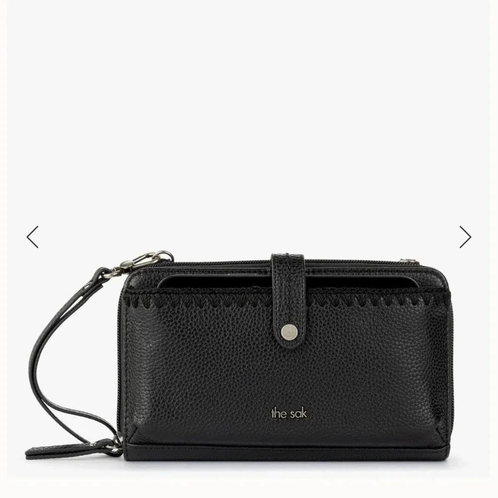 The‎ Sak Iris Smartphone Crossbody Bag Womens Small Black Leather New Wallet